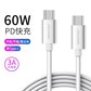 Ravpower双Type-C快充数据线60W电脑手机快充数据线 2米 白色图片