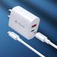 DEVIA极速系列全兼容A+C 20W快充充电器中规套装(Lightning)-白色图片