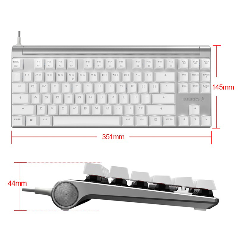 樱桃CHERRY MXBoard8.0G80-3880HVAEU-0单色背光机械键盘白色银轴