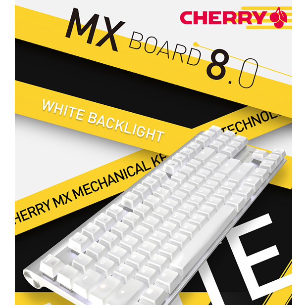 樱桃CHERRY MX8.0 G80-3880HYAEU-0机械键盘87键背光白色樱桃红轴