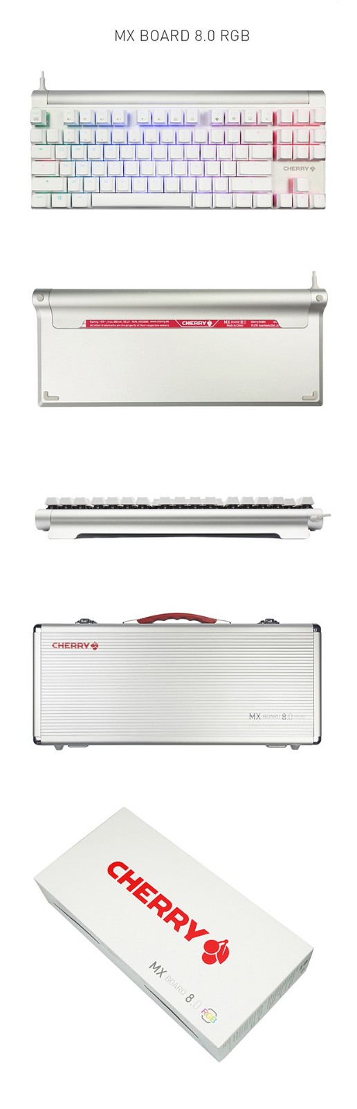 樱桃CHERRY MXBoard8.0G80-3880HVAEU-0单色背光机械键盘白色银轴_联想