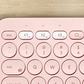 罗技Logitech K380键盘无线蓝牙键盘办公键盘便携 超薄键盘笔记本键盘粉色图片