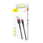 倍思 卡福乐数据线 USB For lightning 2.4A 1M 红色壳+黑色线图片