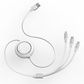 倍思 明镜 一拖三伸缩数据线USB For M+L+C 3.5A 1.2m 白色图片