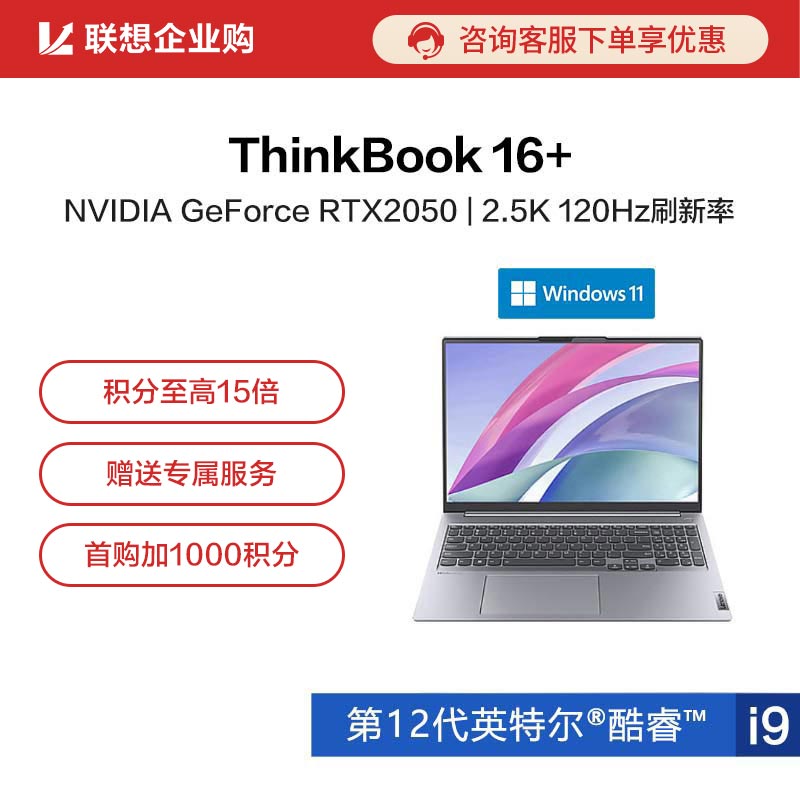 【企业购】ThinkBook 16+ 英特尔酷睿i9 高性能创造本 5RCD