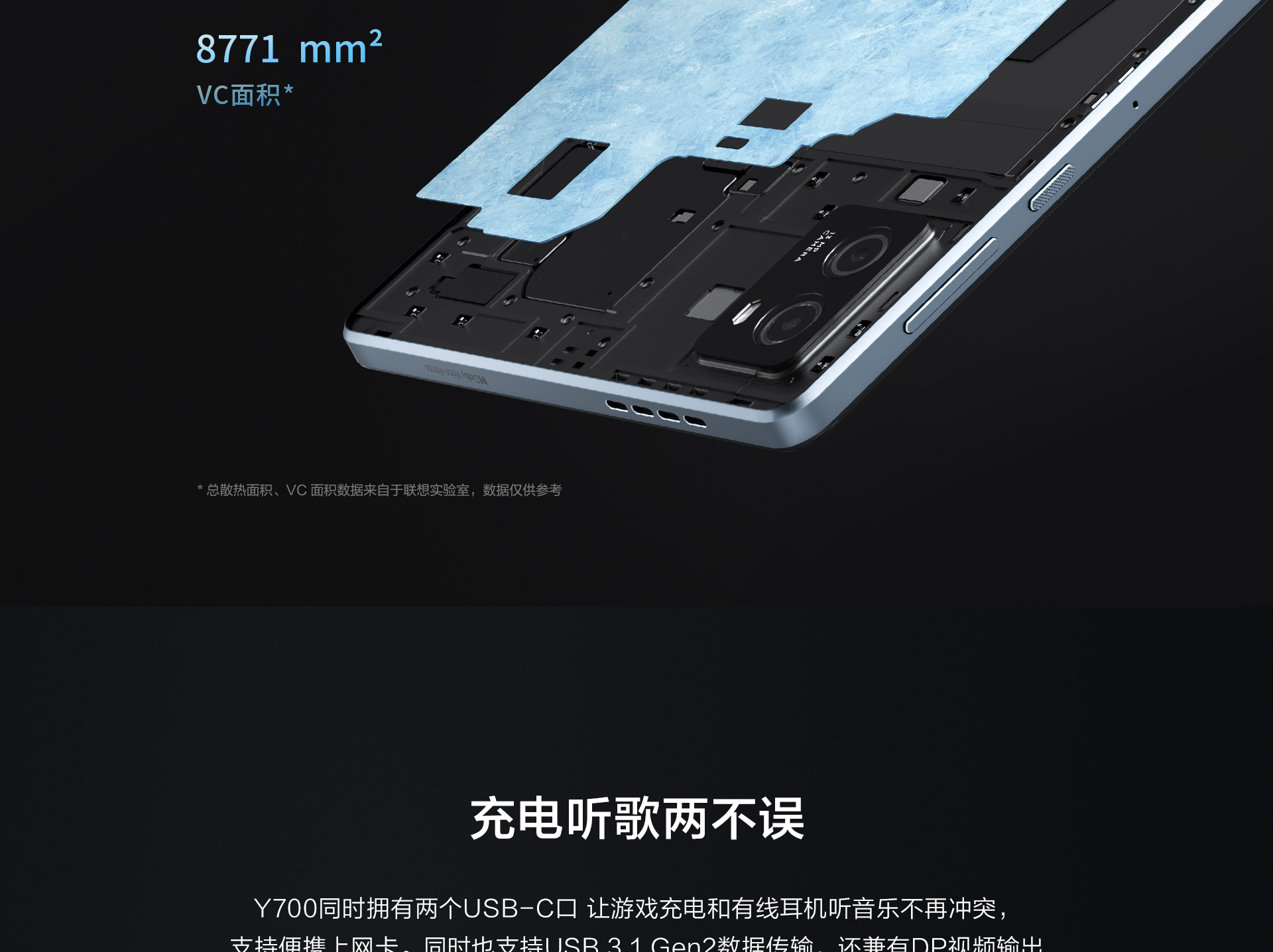 联想拯救者Y700 2023 8.8英寸游戏平板电脑 钛晶灰