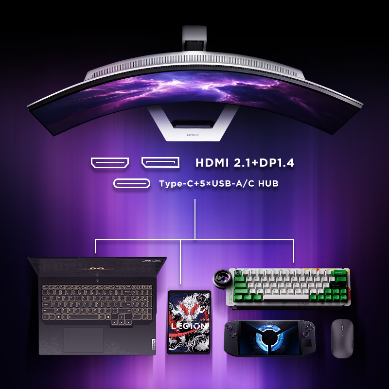 联想Legion Pro34WD OLED超感曲面显示器图片