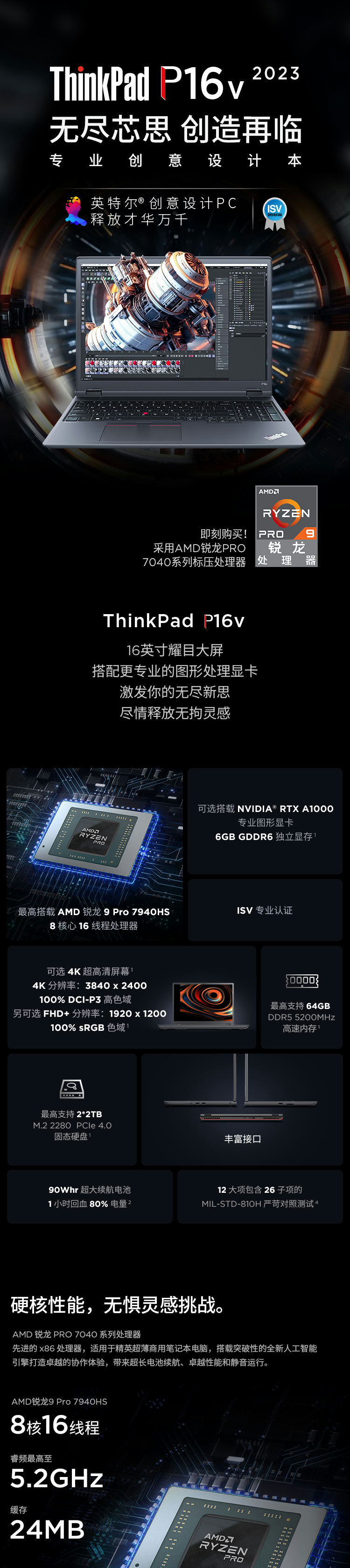 ThinkPad笔记本P16v R9 PRO 7940HS/32G/1T/RTX2000Ada_商务办公_采购_价格-联想企业购
