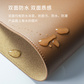 联想来酷软木鼠标垫超大办公桌面垫锁边pu皮革书桌垫双层纯色皮纹（空洞黑）图片