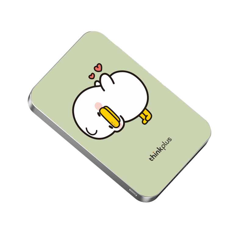 thinkplus超薄磁吸无线充电宝5000毫安金属银图片